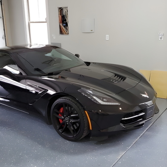 Sleek Corvette in Epoxy Coated Garage - Ryan from Kannapolis, NC