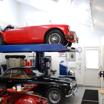 Classic Car Garage with Lift, Tools, and Workbench - Sherman from New York