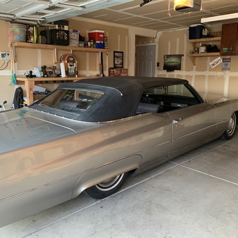 Classic Convertible and Organized Shelving in Garage - Samantha from Bakersfield, CA