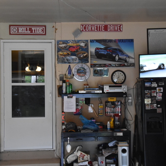 Organized garage with Corvette decor and tool bench - ROYCE from COLUMBUS, OH