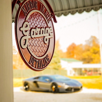 Garage Detailing Metal Sign with Sports Car - Connor