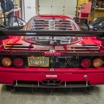 Red Ferrari F40 LM in Well-Organized Garage - Roland from Tryon, NC