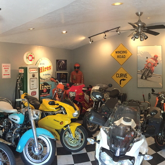 Motorcycle Collection with Vintage Signs and Decor - Nicholas from Salt Lake City, UT