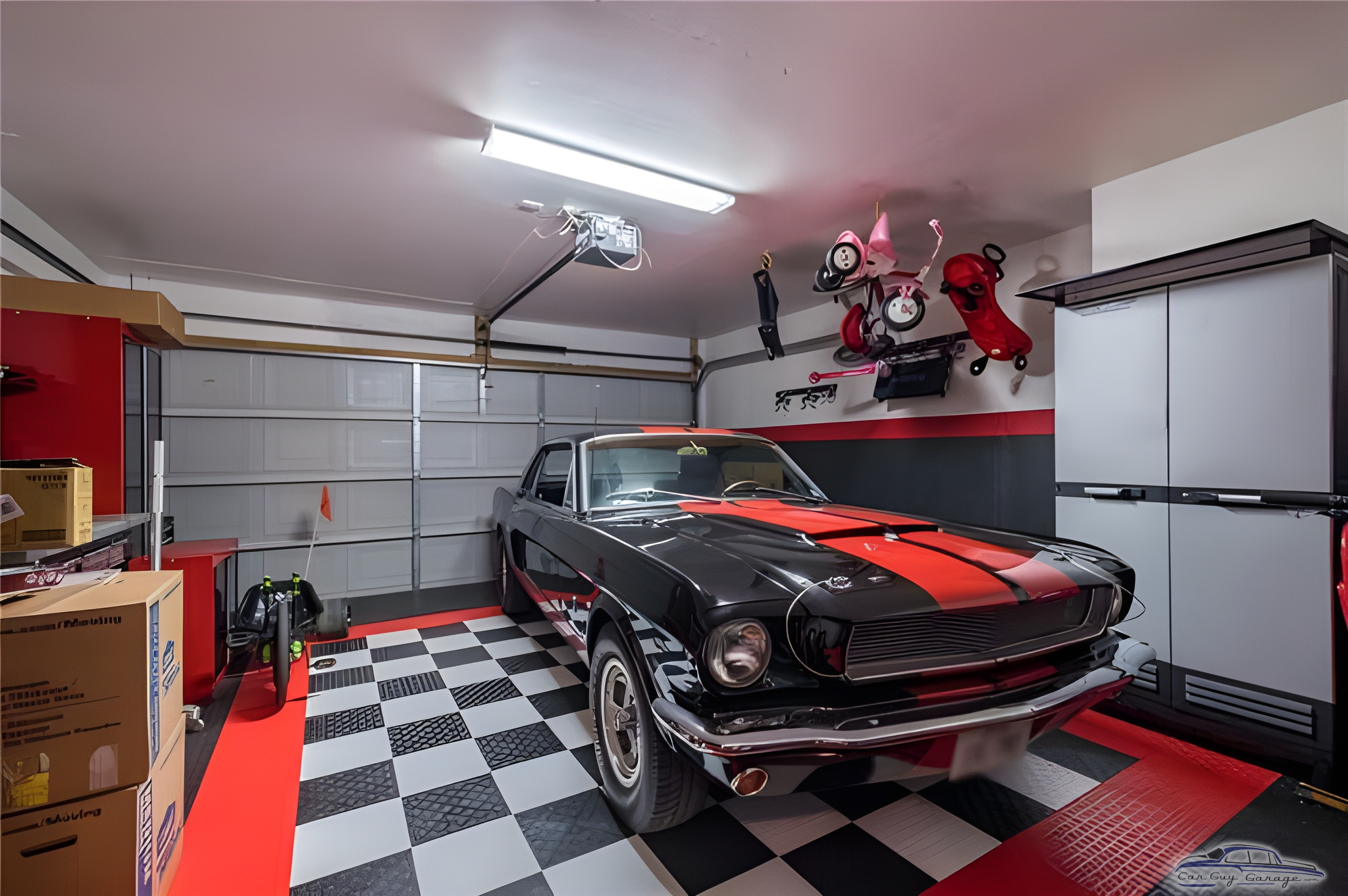 Classic Car Garage With Cabinets and Tile Flooring - THOMAS from CEDAR PARK, TX