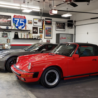 Classic Car Garage with Wall Art and Trophies - Hamilton from Okeana, OH