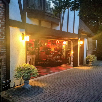 Retro garage with neon signs and bar stools - HJL from Birmingham, MI