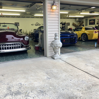 Classic and Modern Cars in Tiled Garage - Mike from Kokomo, IN