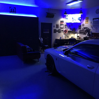 Mopar Themed Garage with Blue LED Lighting - Captndon from West Monroe, LA