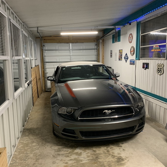 Mustang in Decorated Garage with Wall Signs - Tag from Melbourne Beach, FL