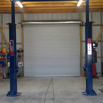 Two-post car lift in spacious garage - Ricky from Oberlin, LA