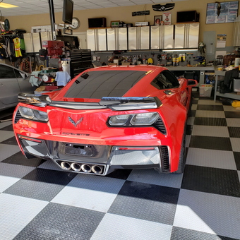 Checkered Garage Flooring and Cabinets with Corvette - Nick from York, SC