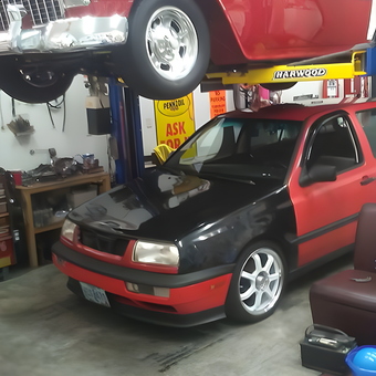 Classic Car on Lift and Custom Sedan in Garage - Larry from Tigard, OR