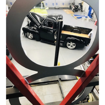Classic Truck on Lift with Custom Garage Decor - Tom
