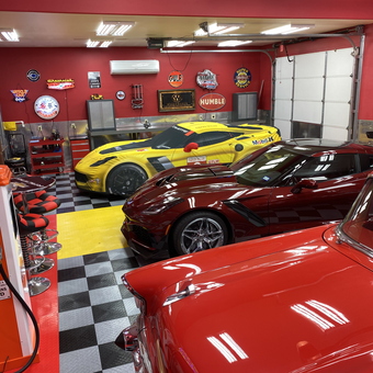 Classic Car Garage with Retro Decor and Gas Pump - John from Humble, TX