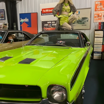 Lime Green Classic Car with Mannequin Display - Rambler Ranch from Elizabeth, CO