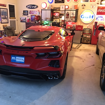 Garage with Neon Signs, Vintage Decor, and Corvette - Mike from Canton, GA
