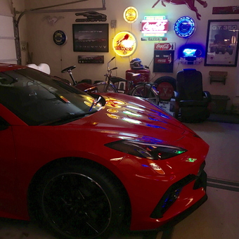 Corvette Garage with Neon Signs and Decor - Mike from Canton, GA