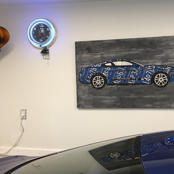 Garage Decor with Neon Clock and Man Cave Sign - Ken from Bloomfield Hills, MI