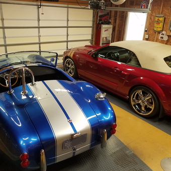 Classic Shelby Cobra and Mustang Convertible in Organized Garage - Mike from Palmyra, PA