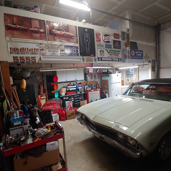 Classic Car Garage with Wall Signs and Tool Storage - Mark from Columbia City, OR