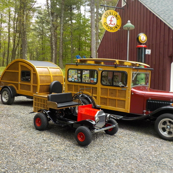 Classic Woodie Car, Trailer, and Gas Pump Display - Jim from Sterling, MA