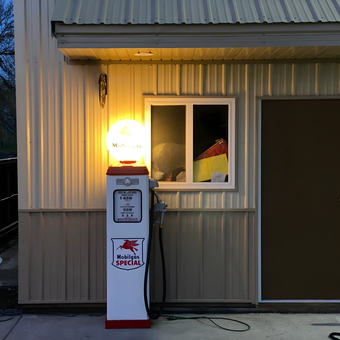 Mobilgas Special Vintage Gas Pump Outside Metal Garage - Michael from Grand Forks, ND