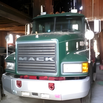 Large Mack Truck Parked in Wooden Garage - Dale from Shrewsbury, MA
