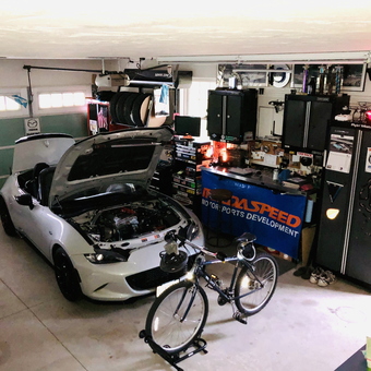 Organized garage with tool cabinets and car lift - Mark from West Bridgewater, MA