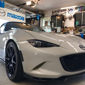 Mazda Miata in Organized Garage with Cabinets and Tools - Mark from West Bridgewater, MA