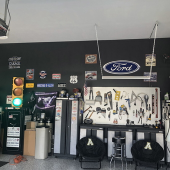 Ford Garage Wall Signs, Tool Storage, and Traffic Light - Kevin from Murfreesboro, TN