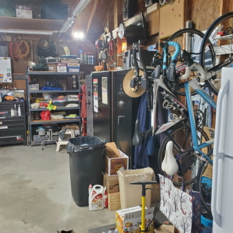 Organized garage with bike storage, safe, and shelving - Barry from Harrington, DE