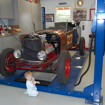 Classic Car on Lift with Storage Cabinets - Jenny from Covina, CA