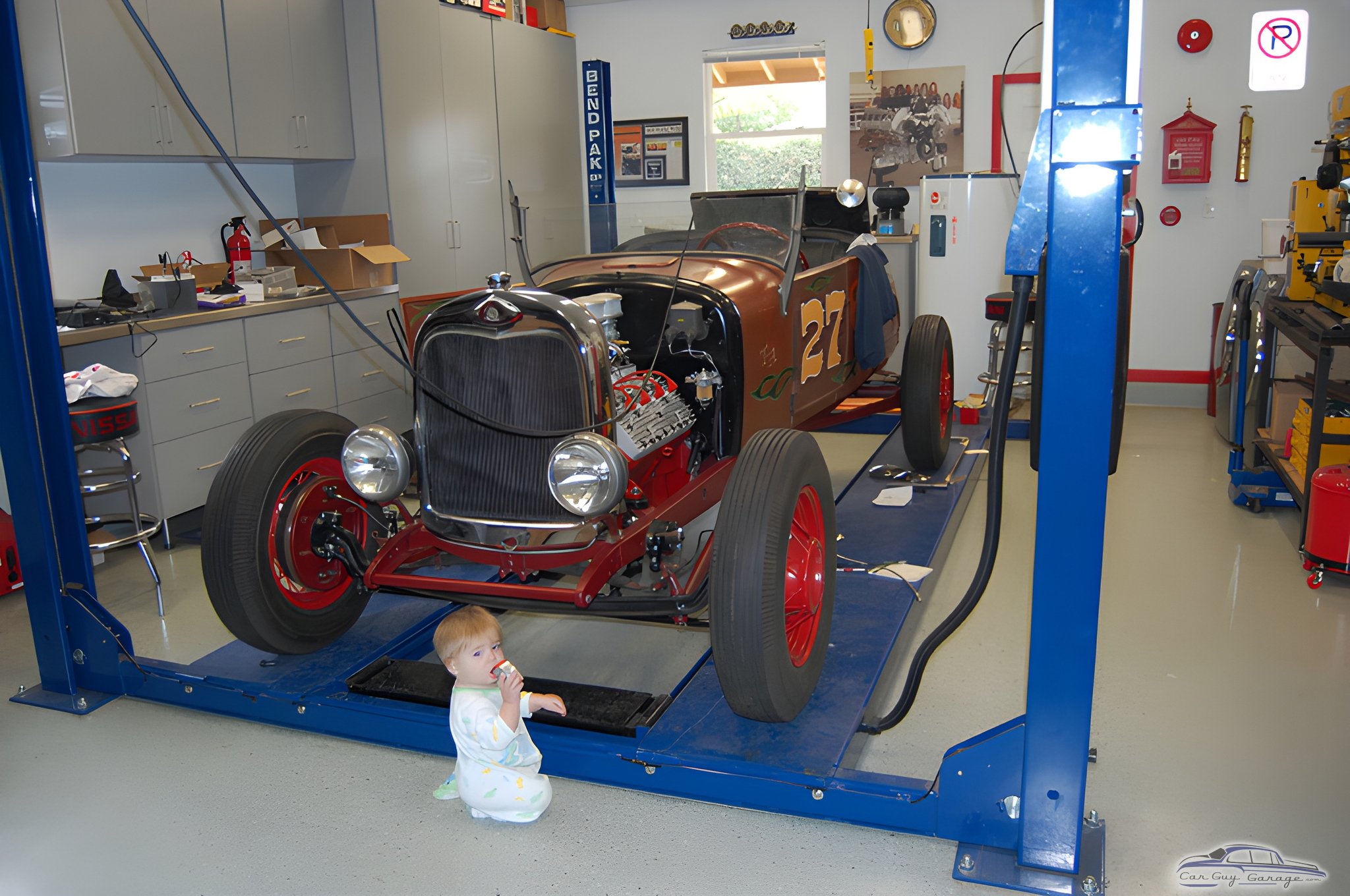 Classic Car on Lift with Storage Cabinets - Jenny from Covina, CA