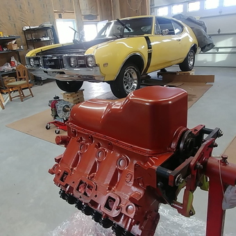 Classic Car Restoration Garage with Engine Stand - Shink from CEDAR, MN