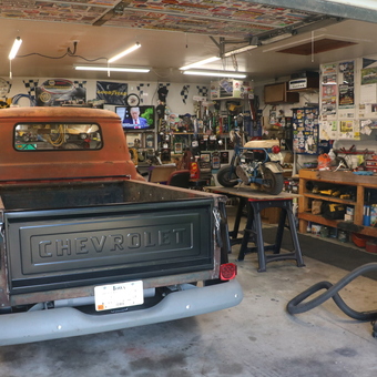 Classic Chevy Truck and Tools in Organized Garage - Dale from CONROY, IA