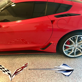 Red Corvette With Custom Wheels And Garage Floor - Steve from Olathe, KS