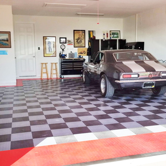 Classic Car Garage with Checkered Floor Tiles - Philip from Vero Beach, FL