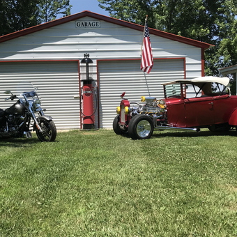 Classic Garage with Hot Rod, Motorcycle, and Gas Pump - Martin from Anderson, IN