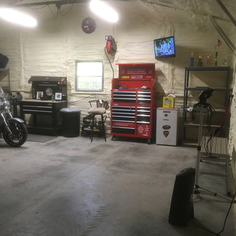 Motorcycle Garage with Tool Chests and Workbench - Martin from Anderson, IN