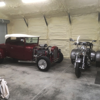 Classic Hot Rod and Trike Motorcycle in Insulated Garage - Martin from Anderson, IN