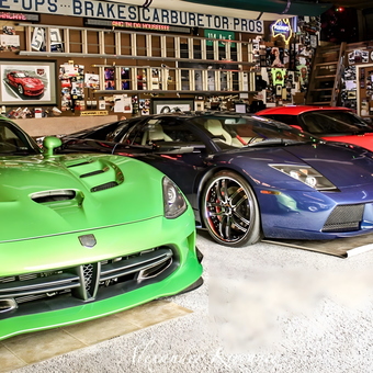 Exotic Cars and Wall Decor in Custom Garage - Dave from Auburn, WA