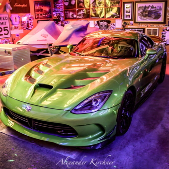 Green Sports Car and Decorated Garage Walls - Dave from Auburn, WA