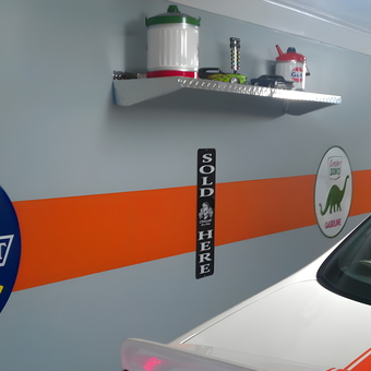 Garage with Vintage Signs and Wall Shelf - Mel from Marrero, LA
