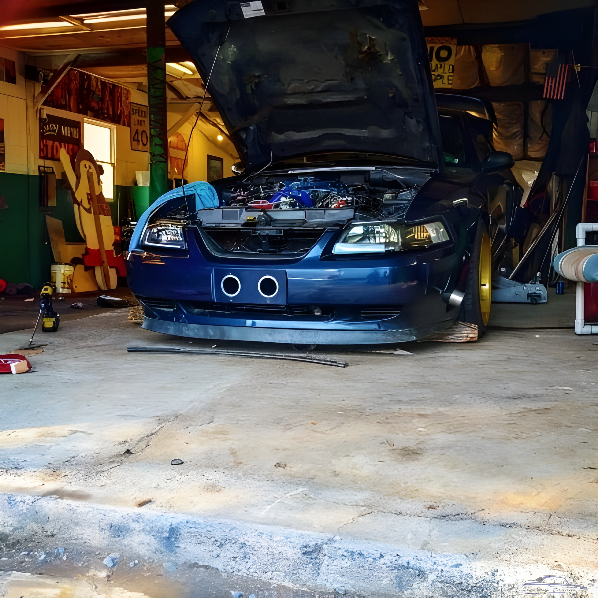 Modified Mustang in Garage with Tools and Wall Art - Brooke from Fairfield, PA