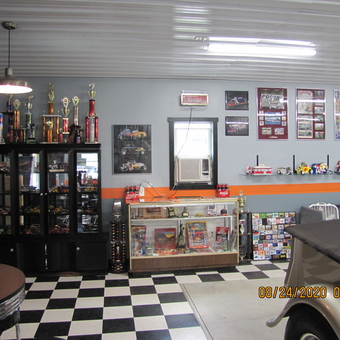 Classic Car Collectibles and Display Cases in Garage - Fred from Newport, PA