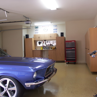Organized Garage with Tool Cabinets and Classic Cars - David from Senoia, GA
