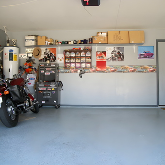 Organized Garage with Motorcycle and Tool Chest - Orly Toro from Fort Worth, TX
