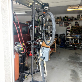 Garage Bike Rack Storage with Tools and Workbench - Steve from GLENDALE, AZ