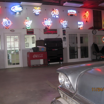 Garage with Neon Signs, Tool Chest, and Classic Car - Ed from CONNEAUT, OH