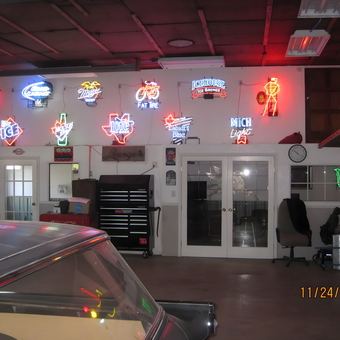 Garage with Neon Beer Signs and Tool Chest - Ed from CONNEAUT, OH